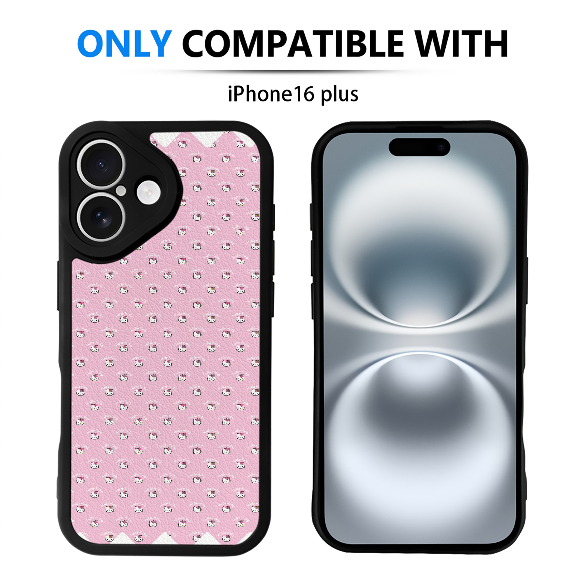（画像用） Hello Kitty ハローキティ 【iPhone 16シリーズ対応】シリコンスマホケース（レザー調） 材質：シリコン